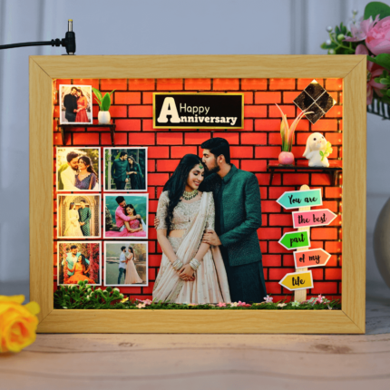 3D Miniature Frame for Anniversary, Wedding or Birthday with Acrylic glass & Led Light (11.5×9.5 Inches)