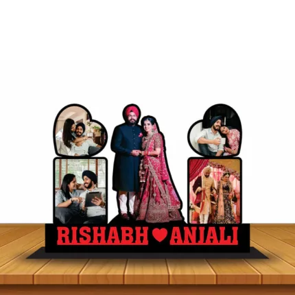 Couple photo cutout Frame with 5 photos & Couple's name