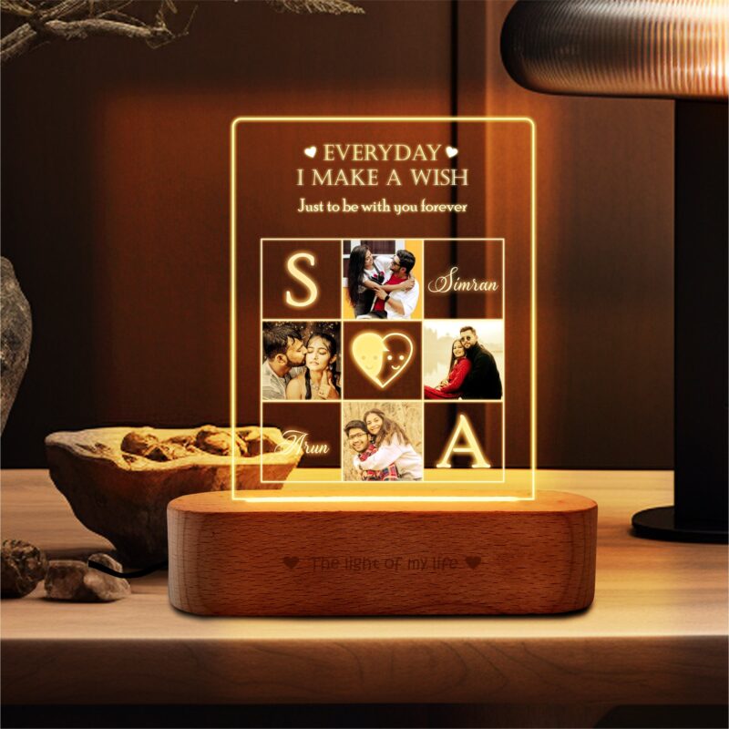 Love Crossword Photo Lamp for couple