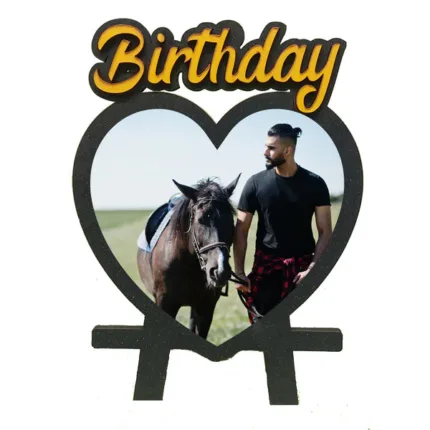 Personalized Birthday heart photo with Table Frame