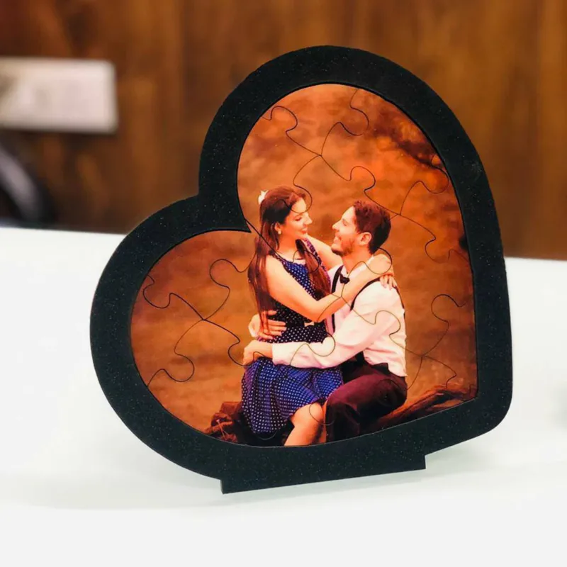 Personalized Heart Puzzle photo frame