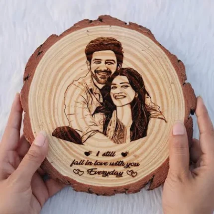 Personalized wooden photo frame with easel stand 6inch